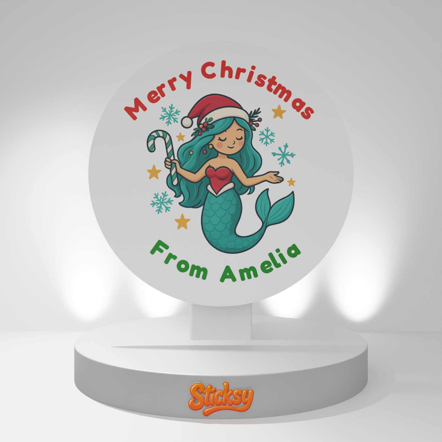 Christmas Mermaid Sticker